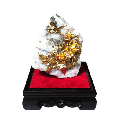 富贵花开黄金石 厦门漆线雕厂家承接批发加工与定制业务